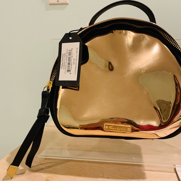 Cosmetic Case Foley + Corinna Rose Gold 8.5” Zippered - Picture 1 of 6